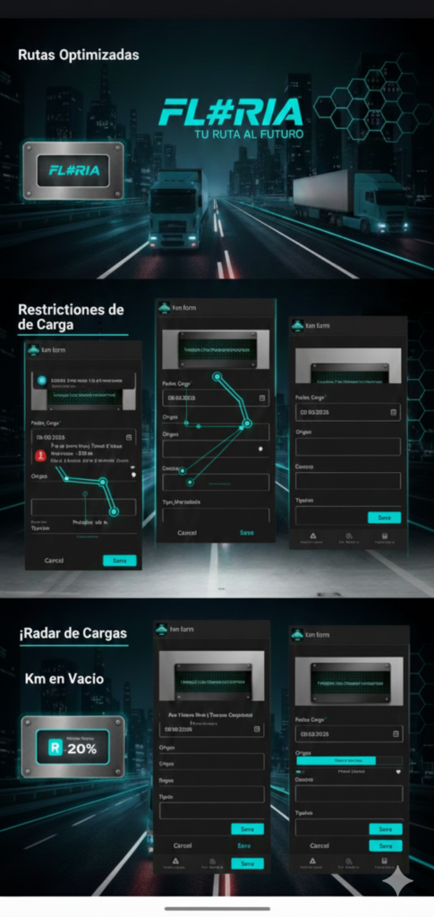​"FL#RIA: Tu Ruta al Futuro. Acceso directo a la gestión de rutas optimizadas y control de kilómetros en vacío desde vir.studio.IA."